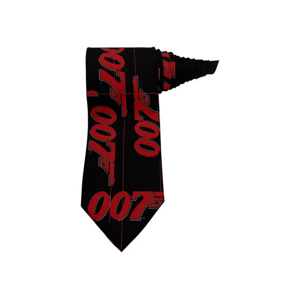 RARE James Bond Tie Black With A Red 007 & Gun Design 1995 Eon Productions USA - Picture 1 of 7